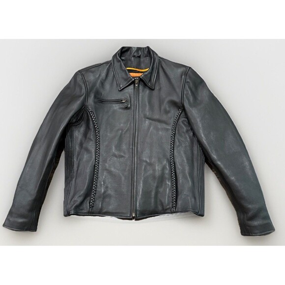 Milwaukee Leather Women’s M Black Motorcycle Jacket Zip-Out Liner Braided Sides - Picture 2 of 16